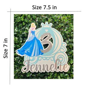 “Cinderella Princess Carriage Cake Topper – Birthday Decoration”